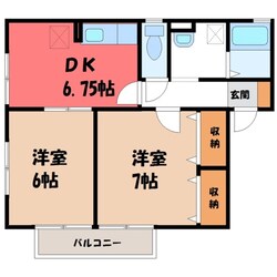 セジュール結城 Bの物件間取画像